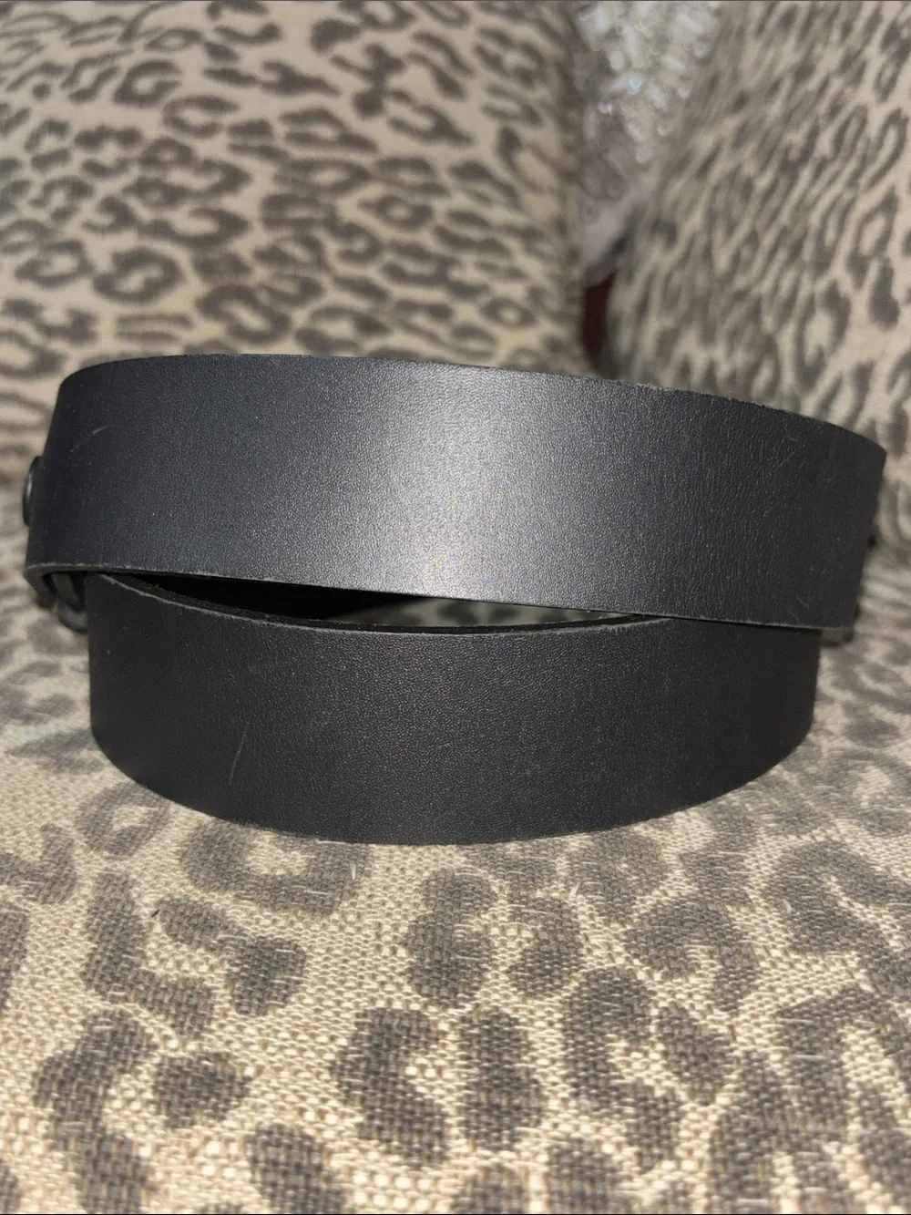 Black leather belt strap adjustable thick leather belt minimalist simple classic